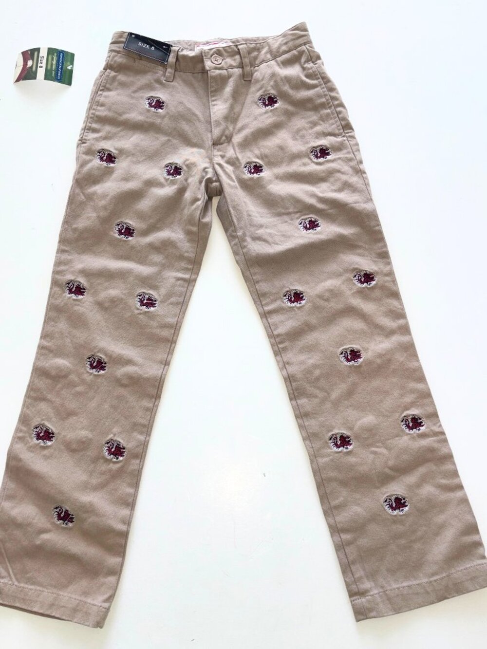 NWT Pennington Bailes USC Gamecocks Stadium Pants Boys' Khaki Embroidered SEC 8